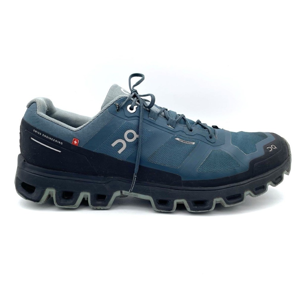 On Cloudventure Waterproof Trail Running Shoes Blue Gray Men's Size 10 Swiss